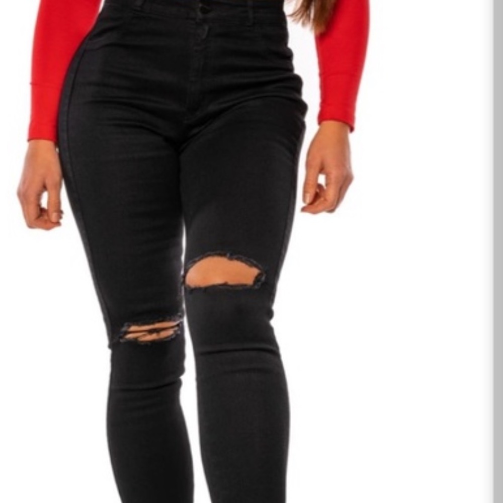 Fit Jeans XS High Waist Black